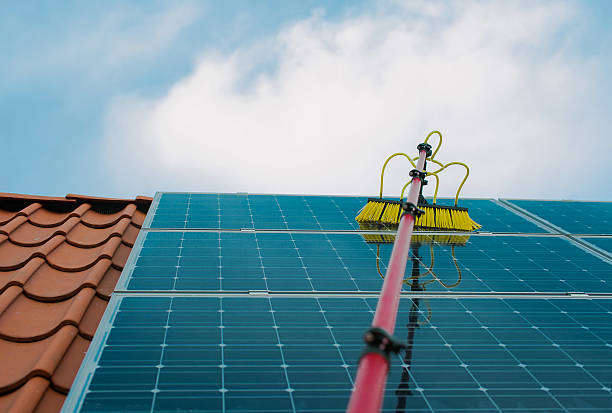 Polished Window Washing expert cleaning residential solar panels